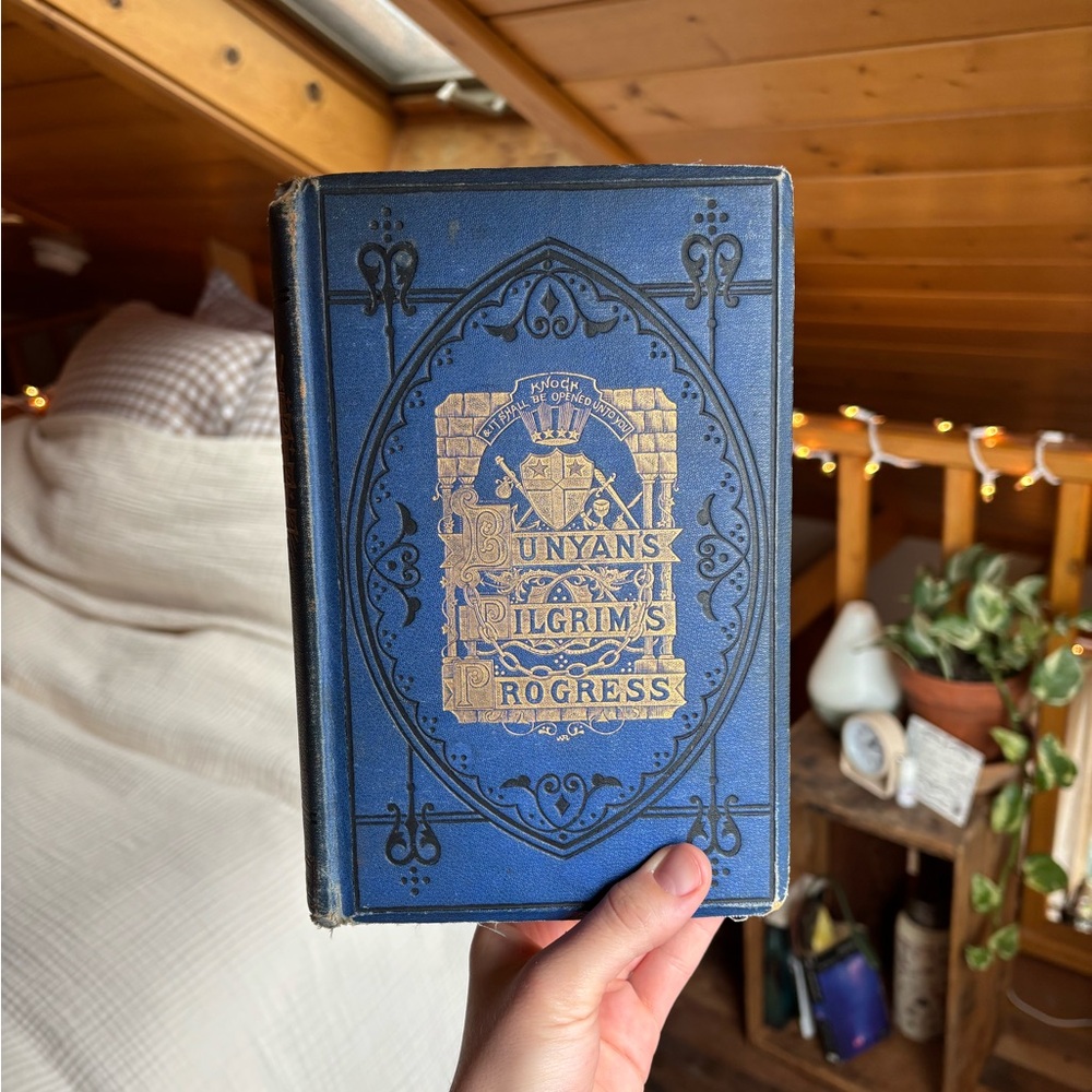 Vintage “The Pilgrims Progress” Book with Gold Detailing